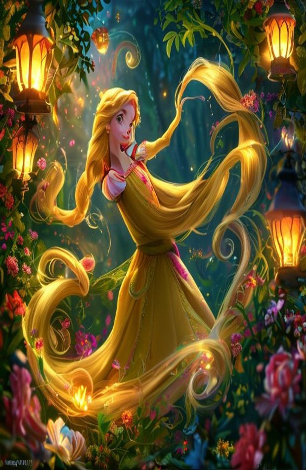 Tangled Disney AI Wallpaper