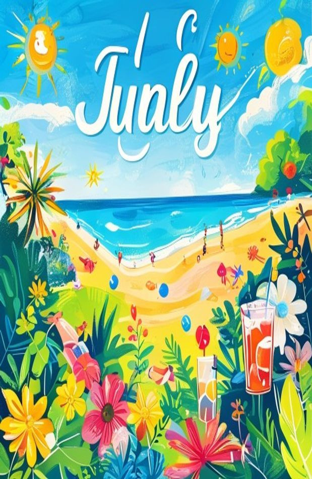 July Calendar AI Wallpaper