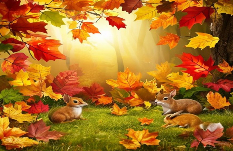 Cute Fall AI Wallpaper AI Background