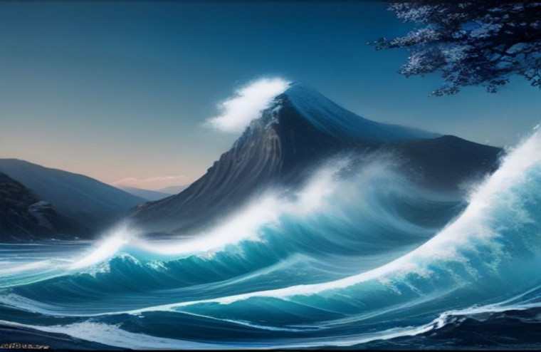 Japanese Wave AI Wallpaper