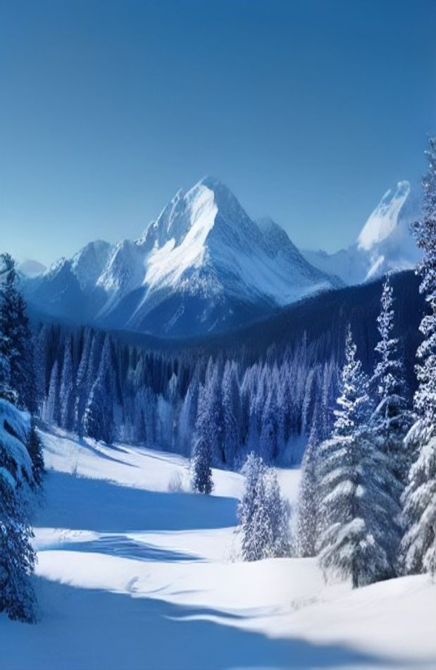 Winter Mountain AI Wallpaper