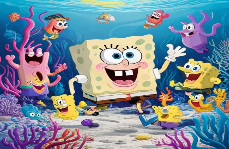 Funny Patrick Star AI Wallpaper