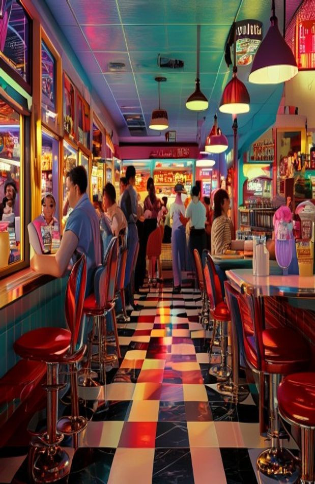 50s Diner AI Wallpaper
