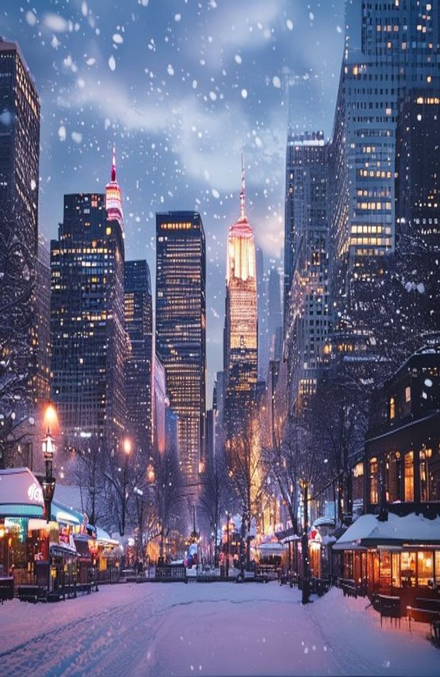 New York City Winter AI Wallpaper