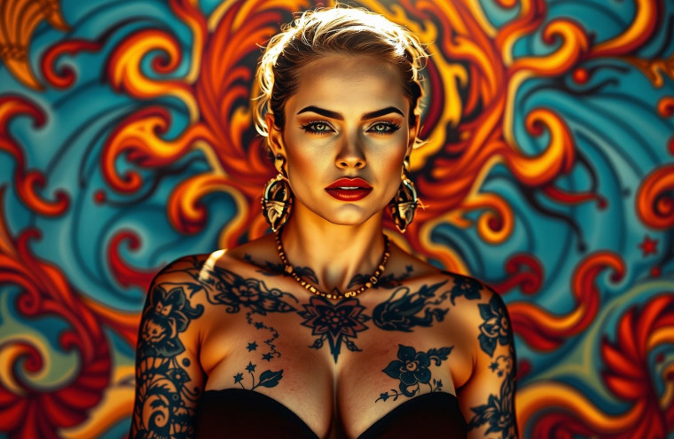 Tattoo Women AI Wallpaper
