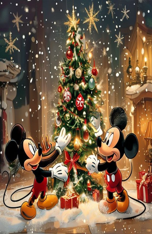 Disney Christmas AI Wallpaper