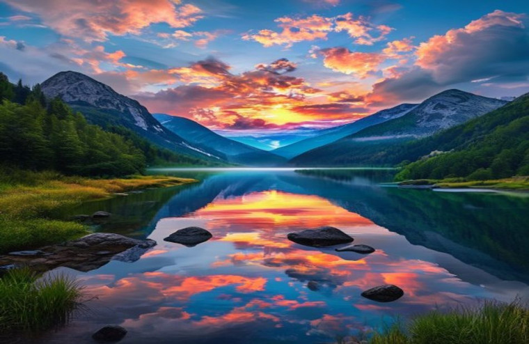 Dual Monitor Vertical AI Wallpaper