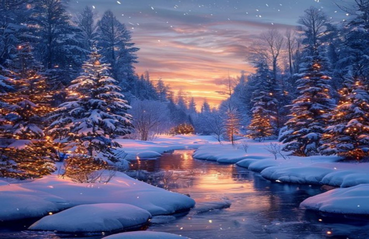 Christmas Nature AI Wallpaper