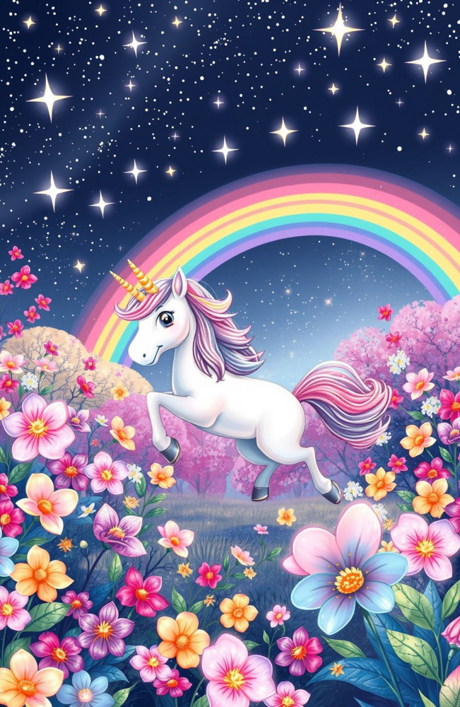 Cartoon Unicorn AI Wallpaper