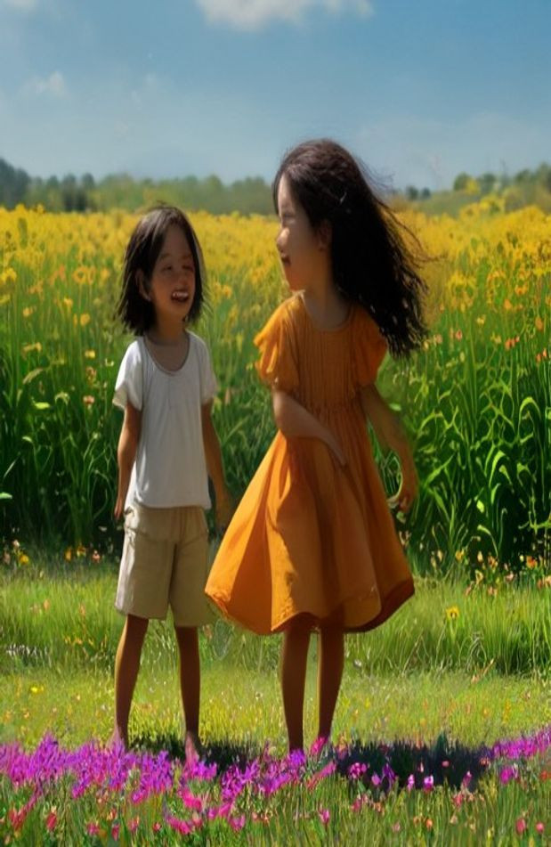 Barefoot Kids AI Wallpaper
