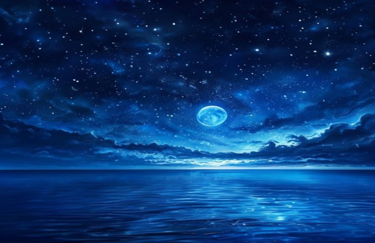 Dark Blue HD AI Wallpaper