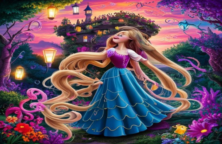 Tangled Disney AI Wallpaper