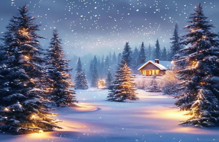 Christmas Nature AI Wallpaper