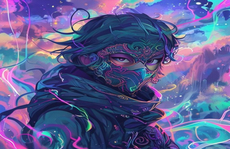 Anime With Mask AI Wallpaper