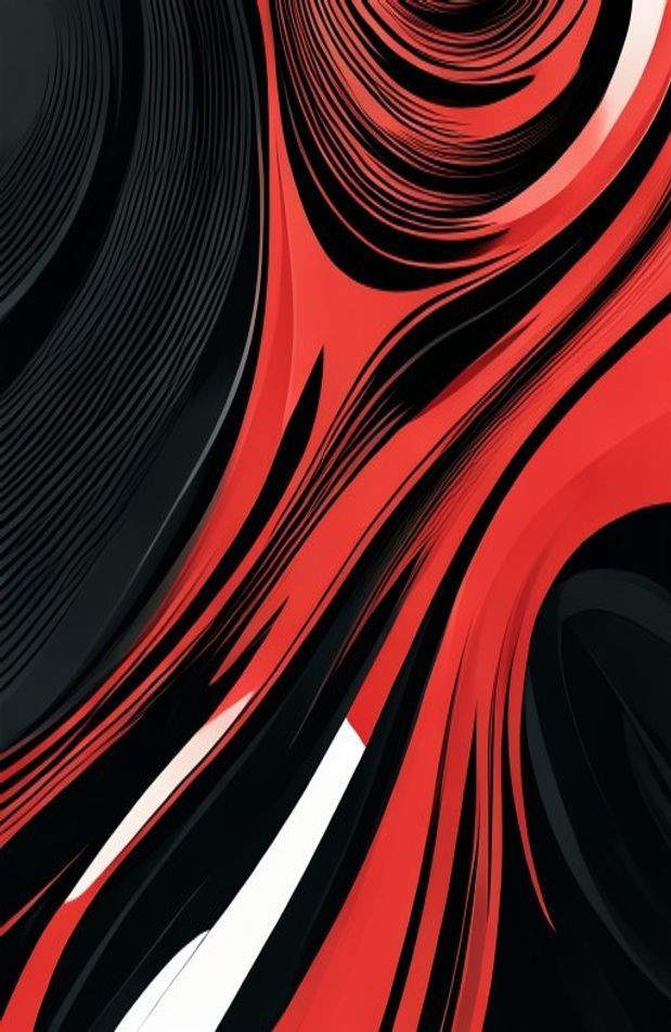 Black And Red Abstract AI Wallpaper