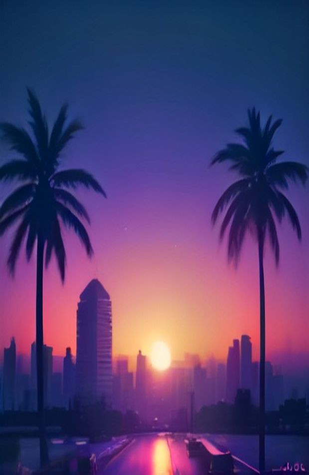 Vaporwave AI Wallpaper
