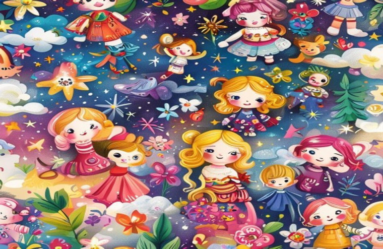 Cute Dolls AI Wallpaper