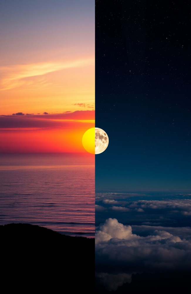 Day And Night AI Wallpaper