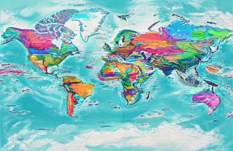 World Map AI Wallpaper High Resolution