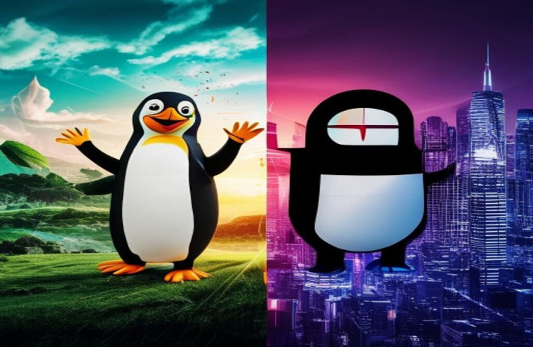 Linux Vs Windows AI Wallpaper