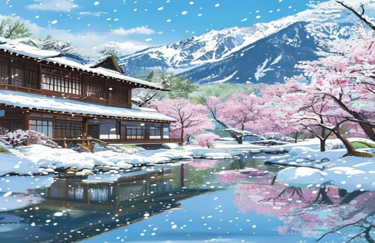 Winter Japan AI Wallpaper