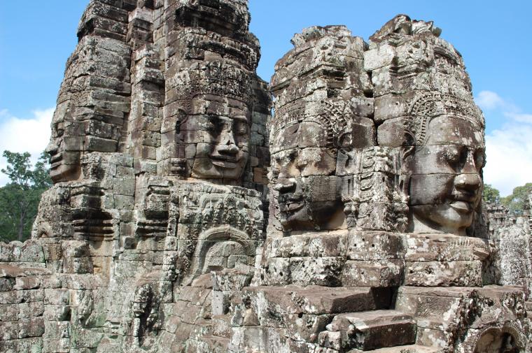 Free download HD wallpaper cambodia the bayon ancient ruins blue ...