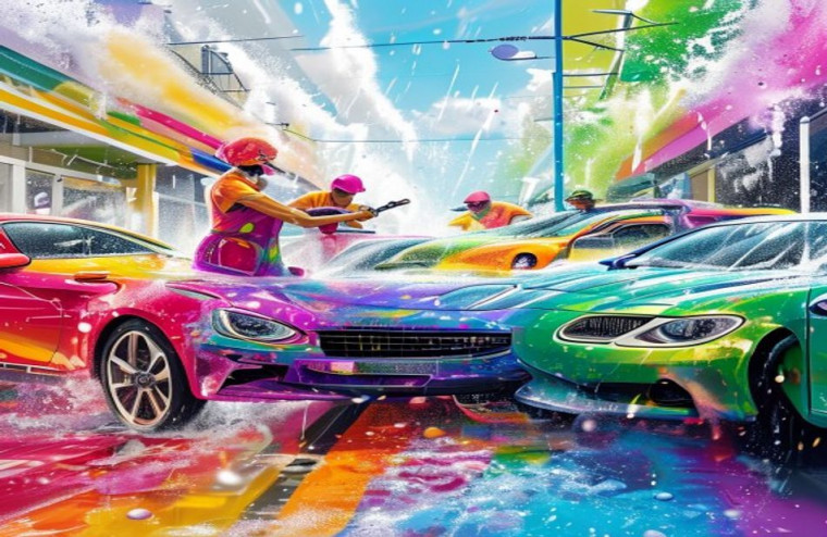 Car Wash AI Wallpaper