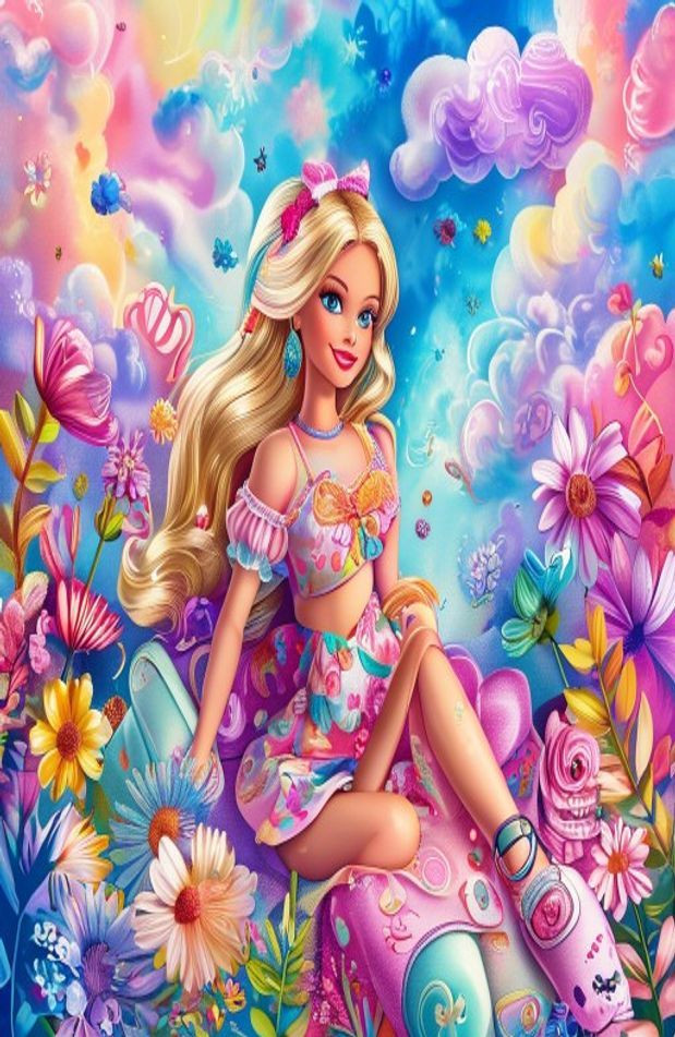 Cute Barbie Doll AI Wallpaper
