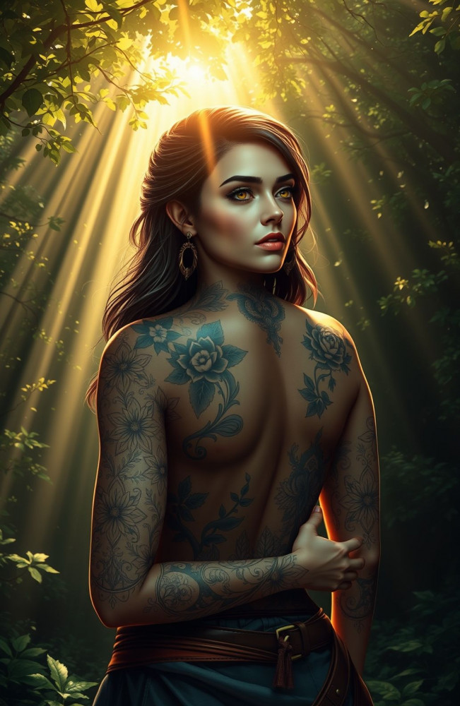 Tattoo Women AI Wallpaper