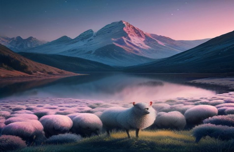 Mr Suicide Sheep AI Wallpaper