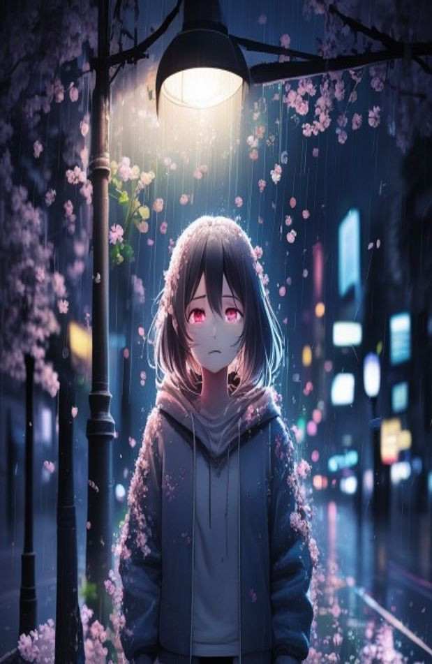 Sad Anime AI Wallpaper