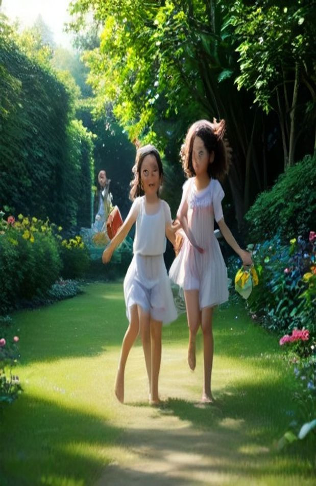 Barefoot Kids AI Wallpaper