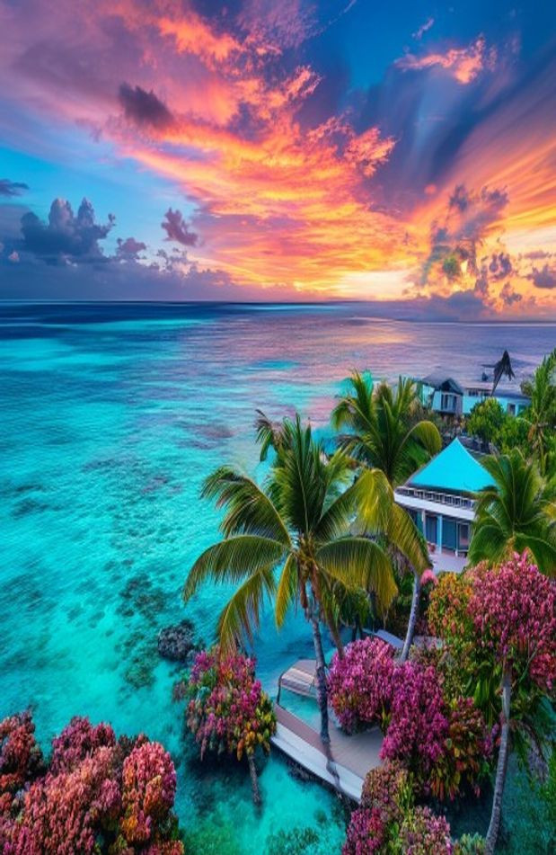 Maldives Island Resorts AI Wallpaper
