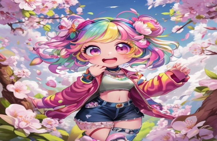 Cute Anime Girls AI Wallpaper