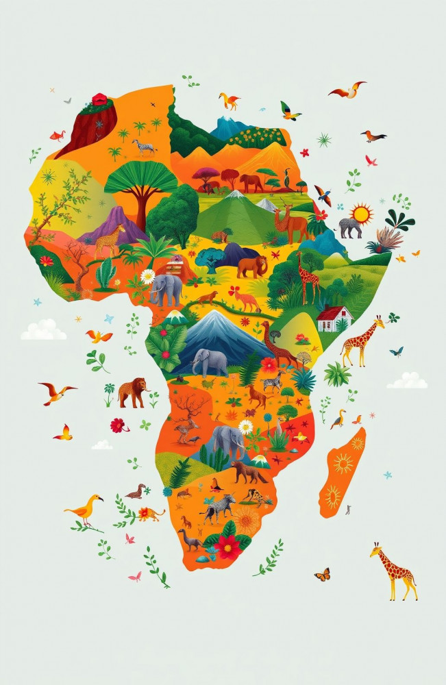 Africa Map AI Wallpaper