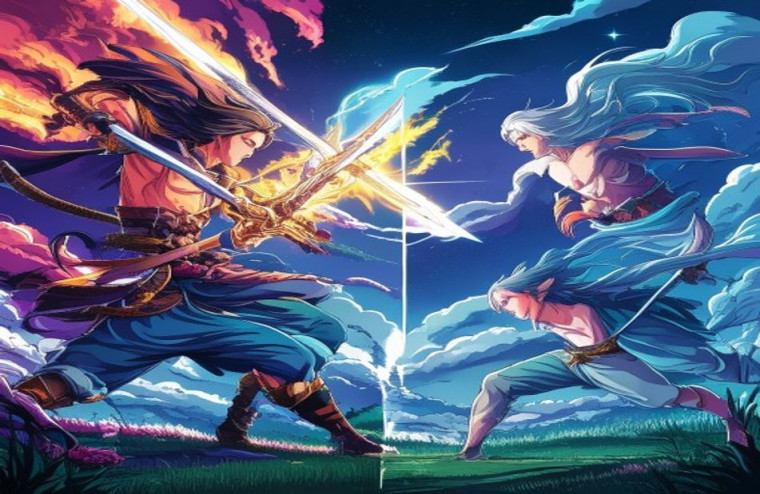 Dual Monitor Anime AI Wallpaper