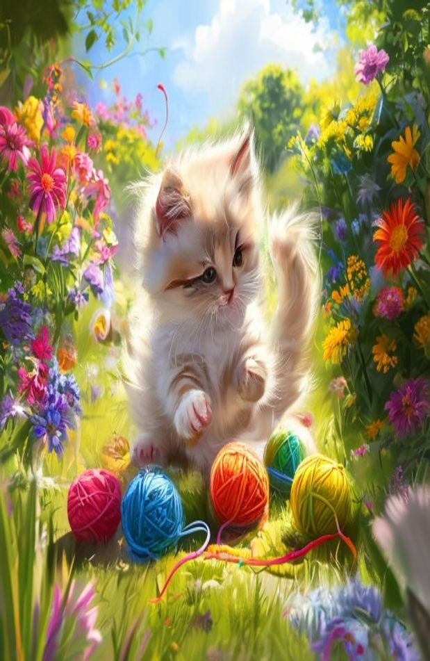 Cute Kitty AI Wallpaper