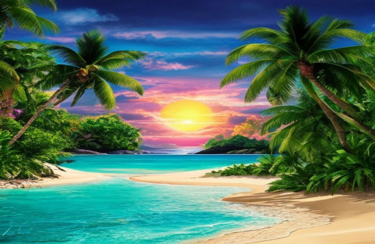 Tropical Island AI Wallpaper Screensavers