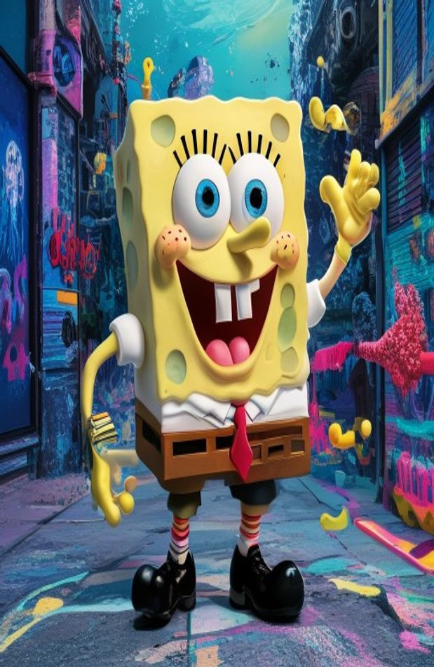 Spongebob Drip AI Wallpaper