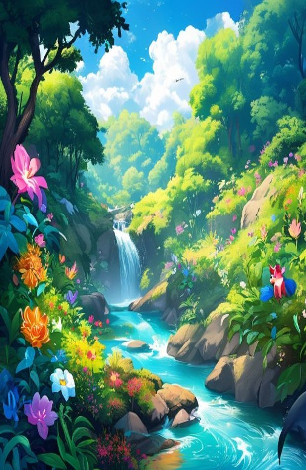 Anime Nature AI Wallpaper