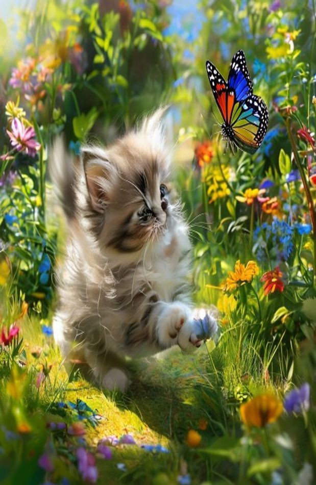 Cute Kitty AI Wallpaper