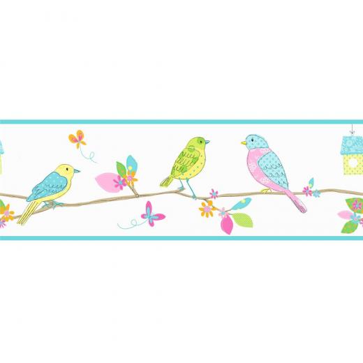 Free download Wallpaper Border Hautman Brothers Songbird Blue Yellow