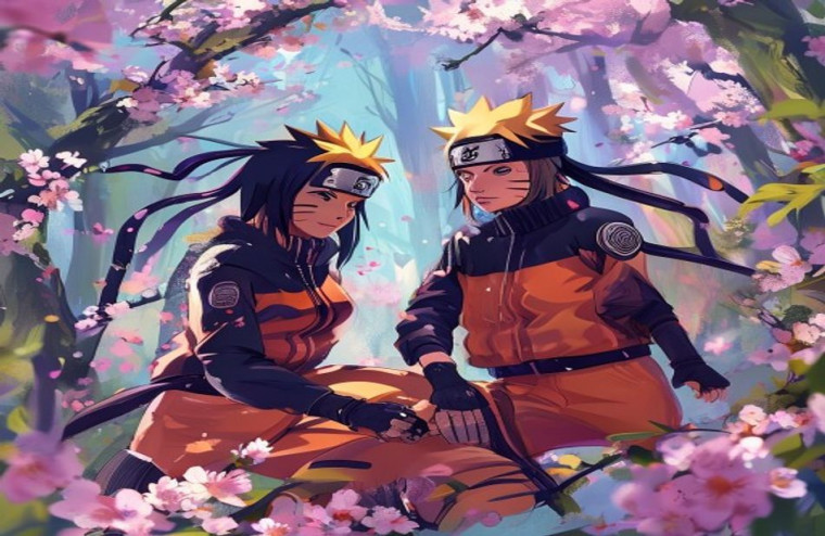 Naruto And Hinata AI Wallpaper