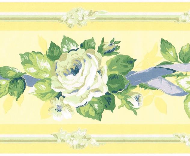 Free download Blue Yellow Tiny Flowers Wallpaper Border Roll