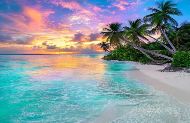 Maldives Beach AI Wallpaper