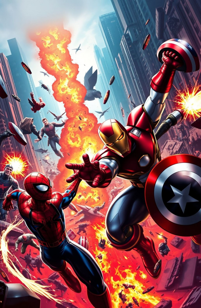 Marvel Dual Monitor AI Wallpaper