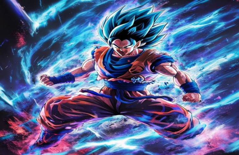 Blue Gogeta AI Wallpaper