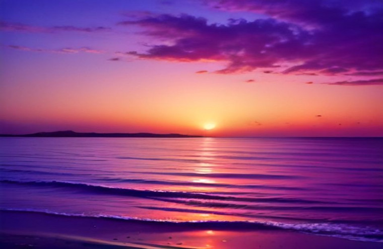 Tropical Island Sunset AI Wallpaper