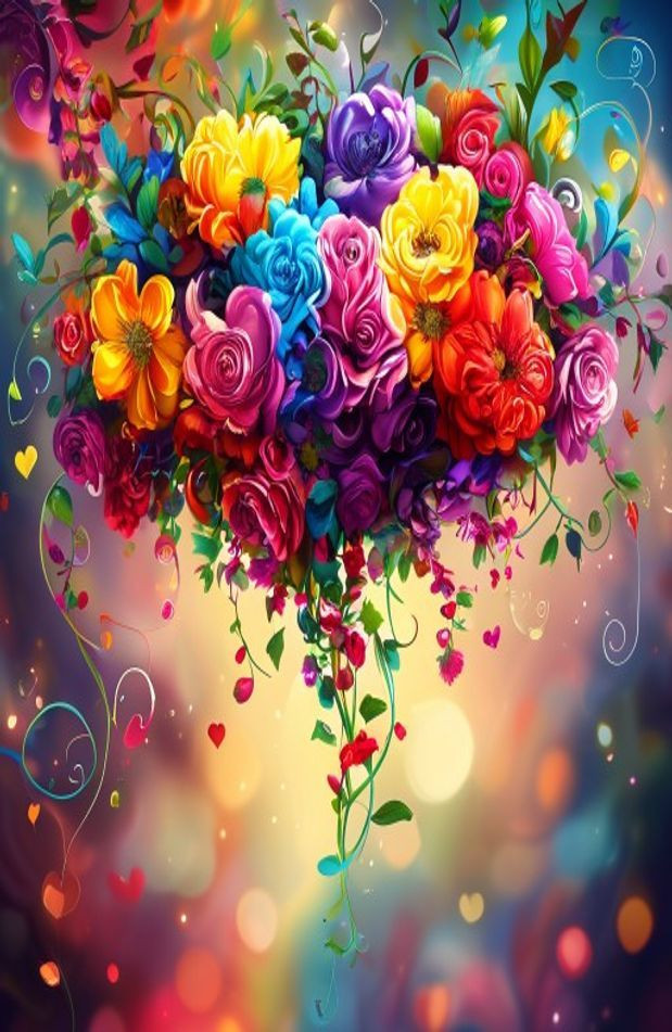 Love Flower AI Wallpaper