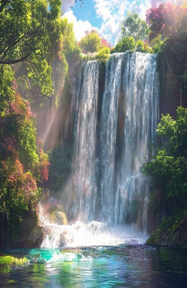 3d Waterfall AI Wallpaper